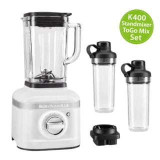 KitchenAid Artisan K400 Standmixer 5KSB4026 ToGo Mix-Set Weiss