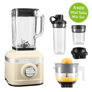 KitchenAid Artisan K400 Standmixer 5KSB4026 Vital ToGo Mix-Set Creme/Mandel