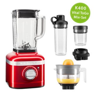 KitchenAid Artisan K400 Standmixer 5KSB4026 Vital ToGo Mix-Set Liebesapfelrot