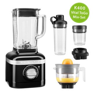 KitchenAid Artisan K400 Standmixer 5KSB4026 Vital ToGo Mix-Set Onyx Schwarz