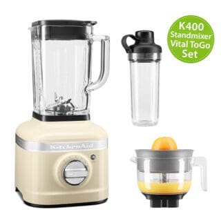 KitchenAid Artisan K400 Standmixer 5KSB4026 Vital ToGo-Set Creme/Mandel