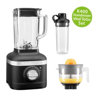 KitchenAid Artisan K400 Standmixer 5KSB4026 Vital ToGo-Set Gusseisen Schwarz