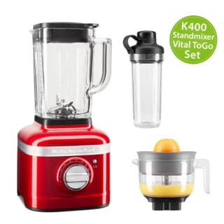 KitchenAid Artisan K400 Standmixer 5KSB4026 Vital ToGo-Set Liebesapfelrot