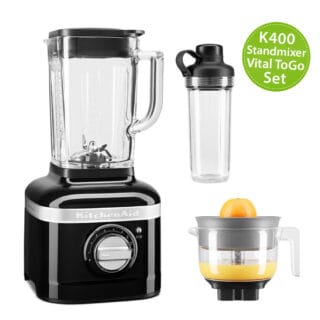KitchenAid Artisan K400 Standmixer 5KSB4026 Vital ToGo-Set Onyx Schwarz