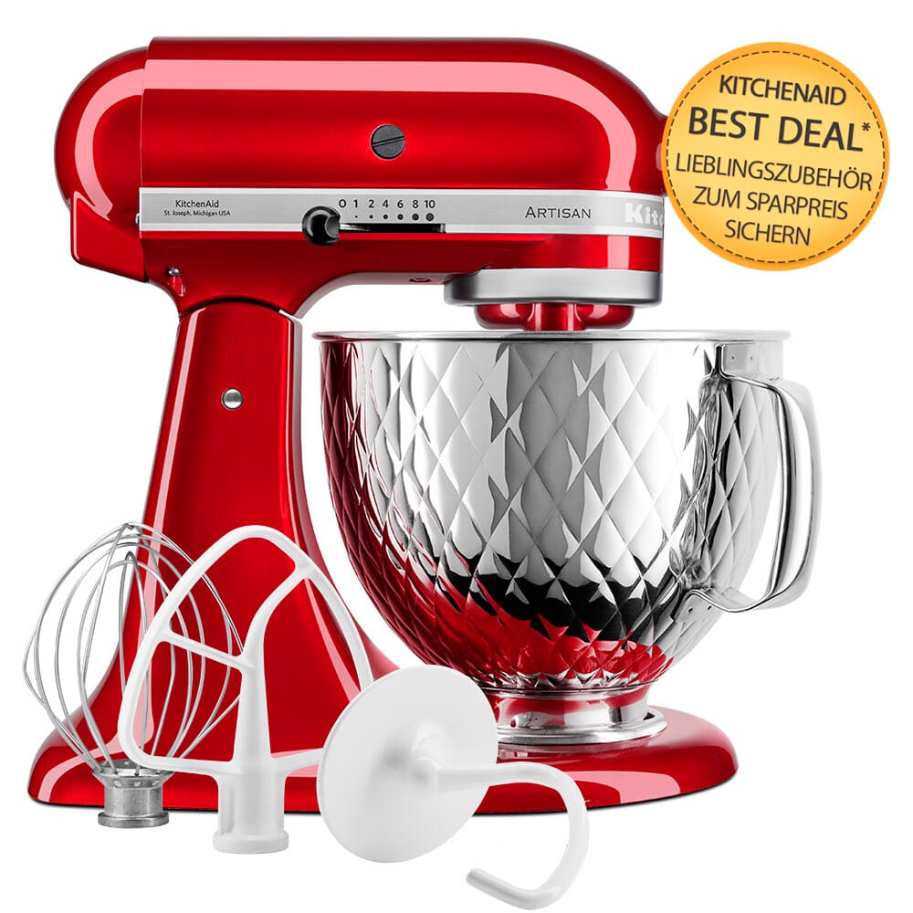 KitchenAid Artisan Küchenmaschine 4,8L 5KSM156 Liebesapfelrot Zubehöraktion