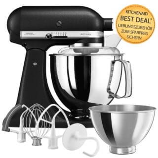 KitchenAid Artisan Küchenmaschine 4,8L 5KSM175 Gusseisen Schwarz Zubehöraktion