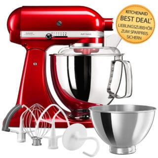 KitchenAid Artisan Küchenmaschine 4,8L 5KSM175 Liebesapfelrot Zubehöraktion