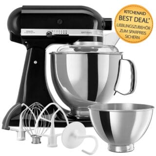 KitchenAid Artisan Küchenmaschine 4,8L 5KSM175 Onyx Schwarz Zubehöraktion
