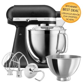 KitchenAid Artisan Küchenmaschine 4,8L 5KSM185 Gusseisen Schwarz Zubehöraktion