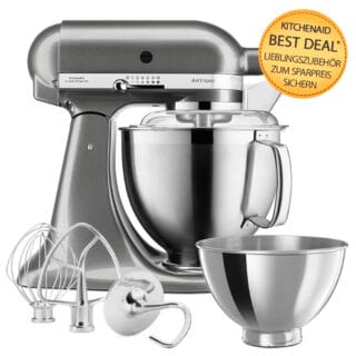 KitchenAid Artisan Küchenmaschine 4,8L 5KSM185 Medallion Silber Zubehöraktion