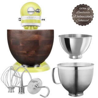 KitchenAid Artisan Küchenmaschine 4,8L 5KSM185PSEKG mit edler Walnussholz-Bowl
