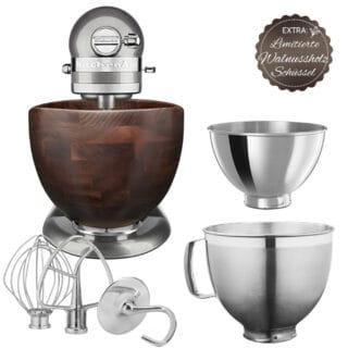 KitchenAid Artisan Küchenmaschine 4,8L 5KSM185PSEMS mit edler Walnussholz-Bowl