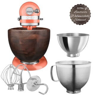 KitchenAid Artisan Küchenmaschine 4,8L 5KSM185PSEPH mit edler Walnussholz-Bowl