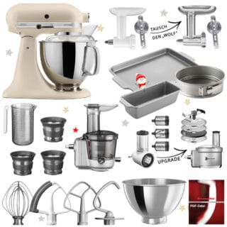 KitchenAid Artisan Küchenmaschine 5KSM175 Mega-Winter-Paket Fresh Linen