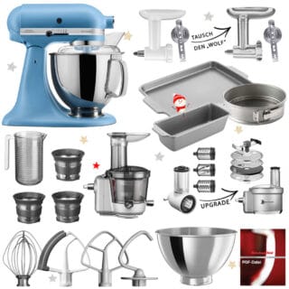 KitchenAid Artisan Küchenmaschine 5KSM175 Mega-Winter-Paket Samtblau