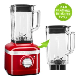 KitchenAid Artisan Standmixer K400 5KSB4026E Empire + EXTRA Glas-Mix-Behälter