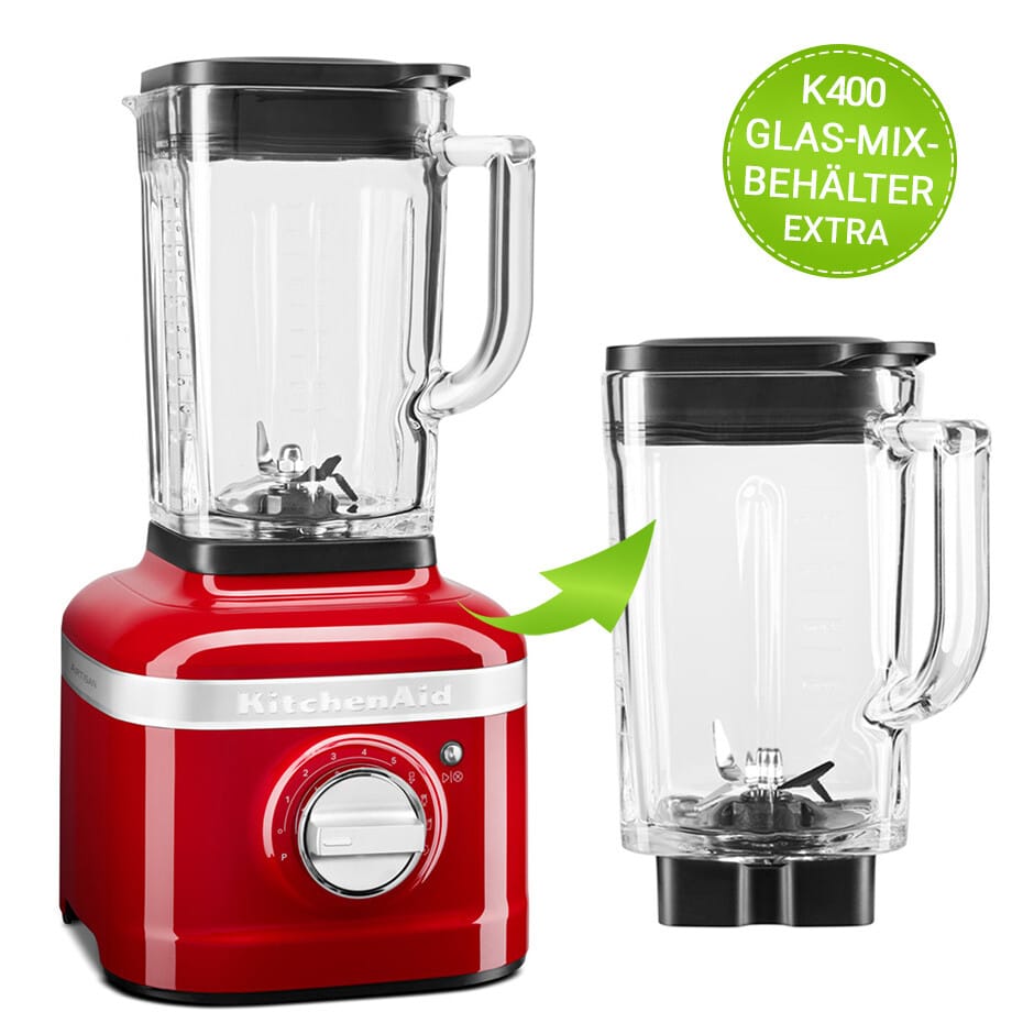 KitchenAid Artisan Standmixer K400 5KSB4026E Empire + EXTRA Glas-Mix-Behälter