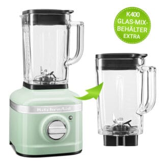 KitchenAid Artisan Standmixer K400 5KSB4026E Pistazie + EXTRA Glas-Mix-Behälter