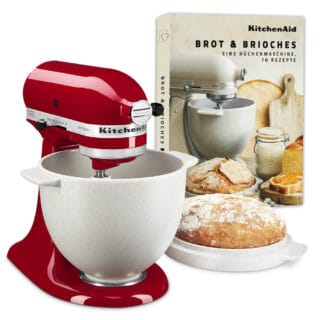 KitchenAid Brot-Backschüssel mit Deckel Keramik+Buch