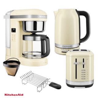 KitchenAid Frühstücks-Set mit Kaffeemaschine, Wasserkocher und Toaster Creme