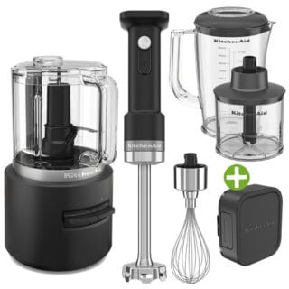 KitchenAid Go Cordless Cook & Prep - Stabmixer, Zerkleinerer + Akku in Schwarz