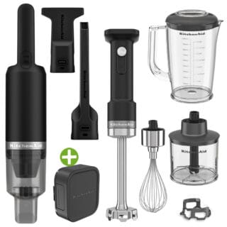 KitchenAid Go Cordless Prep & Clean - Stabmixer, Handstaubsauger + Akku Schwarz