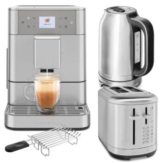KitchenAid Kaffeevollautomat KF6 mit Toaster & Wasserkocher in Edelstahl im Set