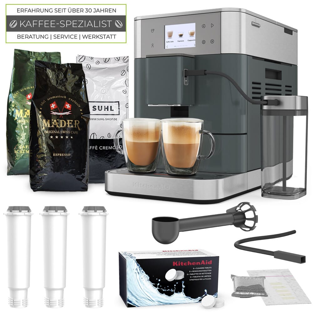 KitchenAid Kaffeevollautomat KF7 Juniper - Set mit 3 kg Kaffee und Zubehör