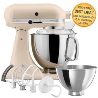 KITCHENAID Küchenmaschine 4.8L ARTISAN Fresh Linen Zubehöraktion