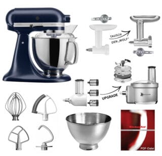 KitchenAid Küchenmaschine 5KSM175PS Fleischwolf Gemüse Set Tintenblau