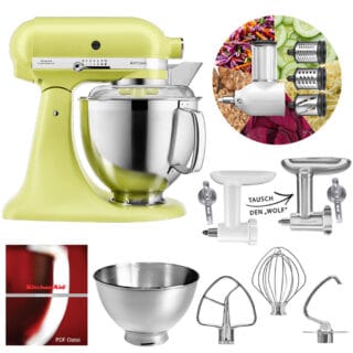 KitchenAid Küchenmaschine 5KSM185PS Fleischwolf Gemüse Set Kyoto Glow