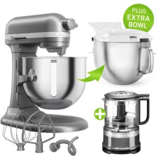 KitchenAid Küchenmaschine 6,6L Heavy Duty Kontur-Silber PLUS XL-BOWL & 5KFC3516