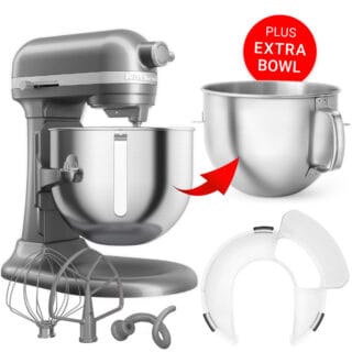 KitchenAid Küchenmaschine 6,6L Heavy Duty Kontur-Silber PLUS Zusatz-Schüssel