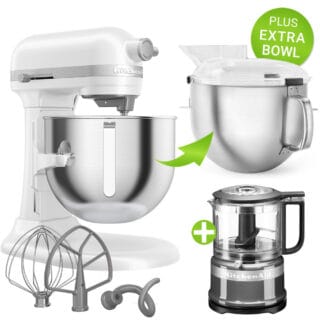 KitchenAid Küchenmaschine 6,6L Heavy Duty Weiß PLUS XL-BOWL & 5KFC3516