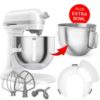 KitchenAid Küchenmaschine 6,6L Heavy Duty Weiß PLUS Zusatz-Schüssel