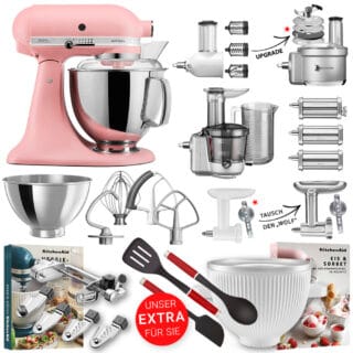 KitchenAid Küchenmaschine Artisan 5KSM175 Alleskönner-Set Altrosa