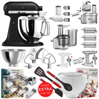 KitchenAid Küchenmaschine Artisan 5KSM175 Alleskönner-Set Gusseisen Schwarz