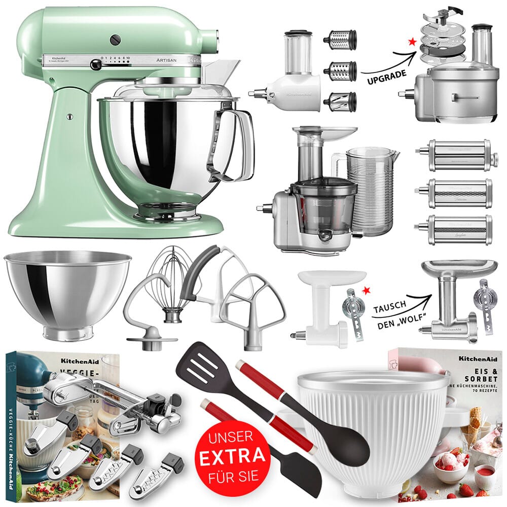 KitchenAid Küchenmaschine Artisan 5KSM175 Alleskönner-Set Pistazie