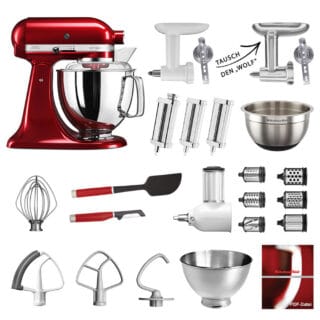 KitchenAid Küchenmaschine Artisan 5KSM175PS Mega-Paket Liebesapfelrot