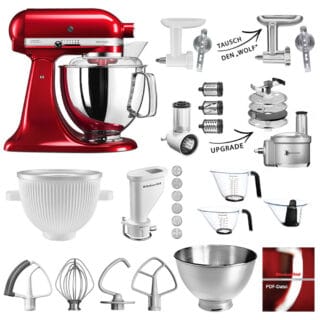 KitchenAid Küchenmaschine Artisan 5KSM175PS Mega-Sommer Set Liebesapfelrot