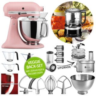 KitchenAid Küchenmaschine Artisan 5KSM175PS Veggie Back-Set Altrosa