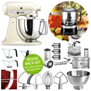 KitchenAid Küchenmaschine Artisan 5KSM175PS Veggie Back-Set Creme