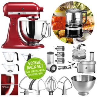 KitchenAid Küchenmaschine Artisan 5KSM175PS Veggie Back-Set Empire Rot
