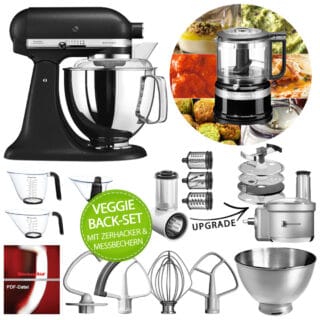 KitchenAid Küchenmaschine Artisan 5KSM175PS Veggie Back-Set Gusseisen Schwarz