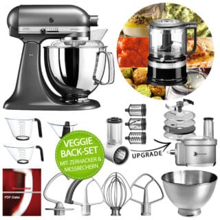 KitchenAid Küchenmaschine Artisan 5KSM175PS Veggie Back-Set Medallion Silber