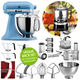 KitchenAid Küchenmaschine Artisan 5KSM175PS Veggie Back-Set Samtblau
