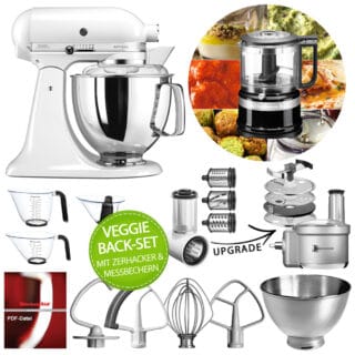 KitchenAid Küchenmaschine Artisan 5KSM175PS Veggie Back-Set Weiß