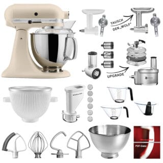 KitchenAid Küchenmaschine Artisan 5KSM175PSEFL Mega-Sommer Set Fresh Linen