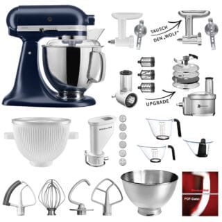 KitchenAid Küchenmaschine Artisan 5KSM175PSEIB Mega-Sommer Set Tintenblau