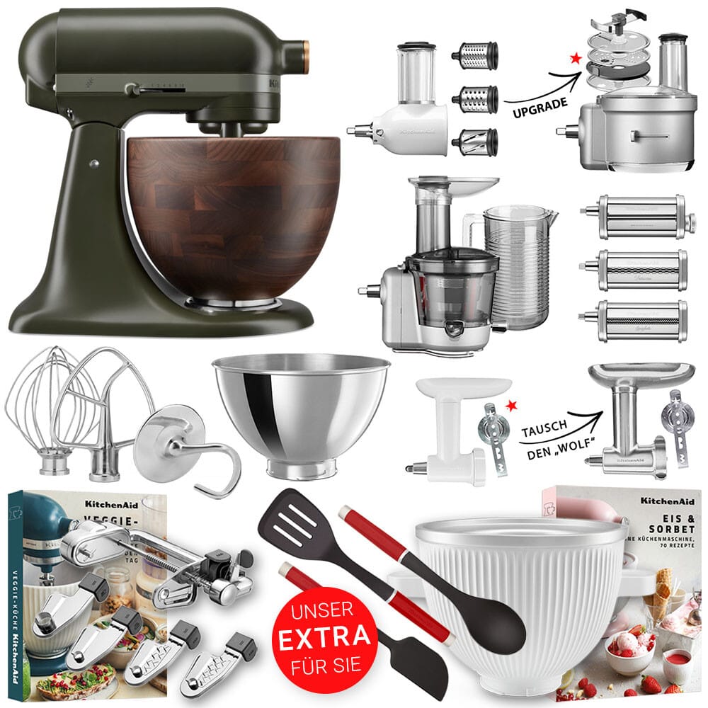 KitchenAid Küchenmaschine Artisan 5KSM180WSEEG Alleskönner-Set Evergreen ltd.